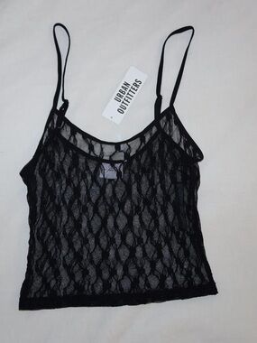 Urban Outfitters Black Lace Mesh Cami